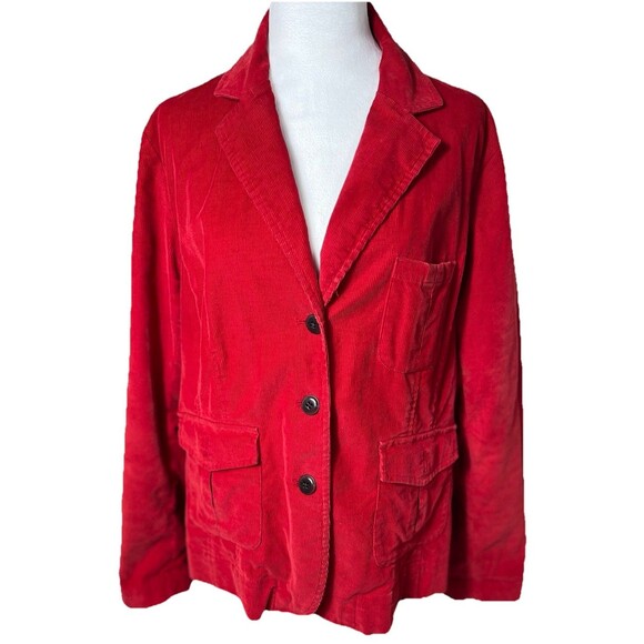 Talbots Corduroy Blazer Jacket 18 Stretch Classic Button Front Vintage - Picture 1 of 9